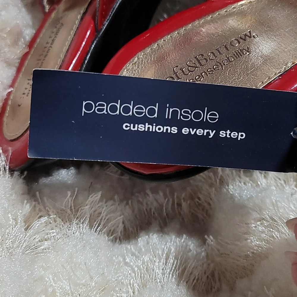 NEW High Heel Sandals Red Patent Open Toe Sole Sense Ability Pad Croft Barrow 6